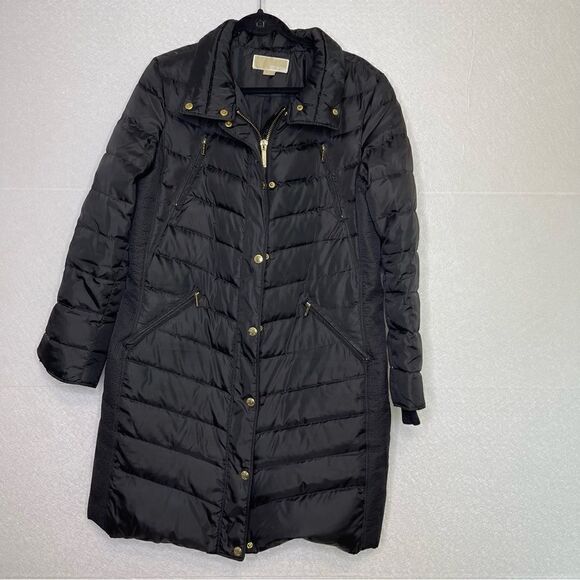 Michael Kors Long Puffer Faux Fur Hooded Jacket L - Picture 2 of 6